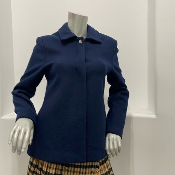 Blugirl Folies Women Wool Blend Pea Coat Blue Size 10 - Picture 1 of 16